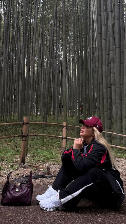 Wanda Nara reflexiona en el bosque de bambú, el santuario japonés para depurar el alma