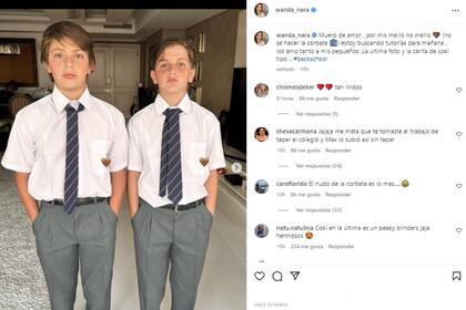 Wanda Nara reveló que tuvo problemas con el nudo de la corbata de sus hijos y hasta aseguró que buscaba tutorías