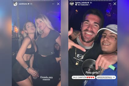 Wanda Nara se cruzó con Camila Homs y L-Gante con Rodrigo De Paul (Foto:Instagram @camihoms / @lgante_keloke)
