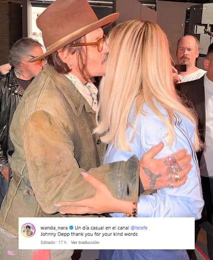 Wanda Nara se encontró con Johnny Depp y no dudó en sacarse una foto con él (Foto: Instagram @wanda_nara)