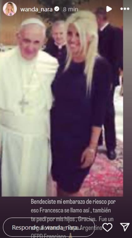 Wanda Nara se refirió a la muerte del papa Francisco