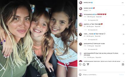 Wanda Nara volvió a Buenos Aires y se reencontró con Isabella y Francesca (Foto: Instagram @wanda_nara)