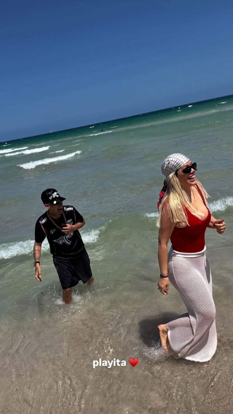 Wanda Nara y L-Gante juntos en Mallorca (Foto: Instagram @wanda_nara)