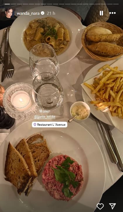 Wanda Nara y L-Gante juntos en París (Captura: Instagram @wanda_nara)