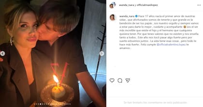 Wanda Nara y la dedicatoria a su hijo Valentino por su cumpleaños
(Foto: @wanda_nara)