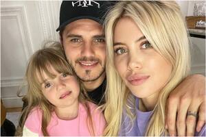 Wanda Nara y Mauro Icardi con Isabella, la más pequeña de sus hijas (Crédito: Instagram/@wanda_nara)