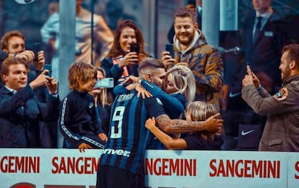 Wanda Nara y Mauro Icardi mientras el futbolista jugaba en el Inter.