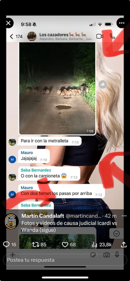 Wanda Nara y Mauro Icardi tenían un grupo de cacería en WhatsApp