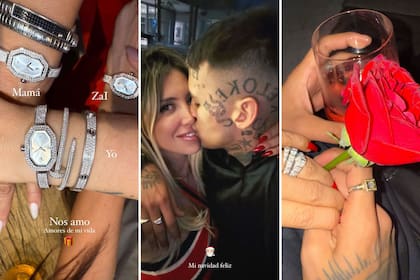 Wanda Nara y su romántico festejo de Navidad con L-Gante