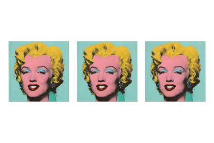 Warhol creó la llamada Shot Sage Blue Marilyn utilizando sus técnicas habituales de serigrafía