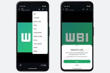 WhatsApp permitirá buscar en Google el origen de una imagen recibida para saber si fue adulterada o no