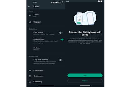 WhatsApp permitirá, en una próxima versión, transferir el historial de conversaciones a otro teléfono en forma directa y sin pasar por Google Drive