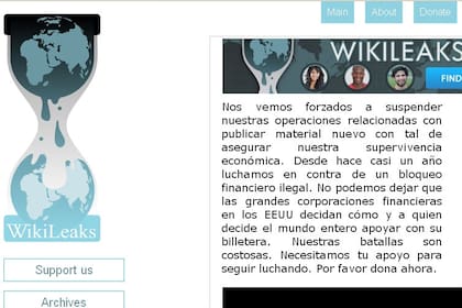 WikiLeaks pide fondos para evitar la quiebra