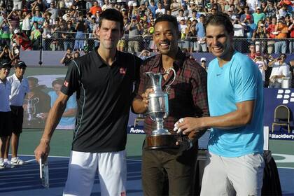 Will Smith entregó el trofeo del amistoso entre Djokovic y Nadal en la Rural de Palermo