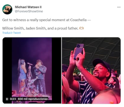 Will Smith fue fotografiado mientras disfrutaba de la presentación de sus dos hijos en el festival Coachella