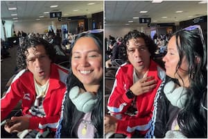 William y Pamela en el aeropuerto, a punto de volver a Colombia
