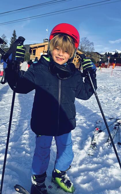 Willy
Andrea, equipado y
listo para subirse a
la aerosilla.