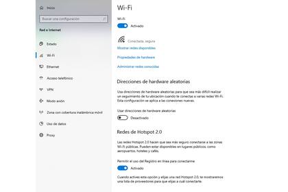 Windows 10 y Windows 11 también permiten activar las direcciones MAC aleatorias