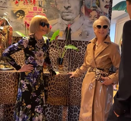 Wintour y Streep durante la Semana de la Moda de Milán 2025