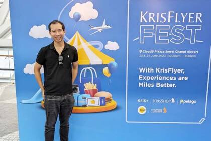 Wong en un evento de Singapur Airlines