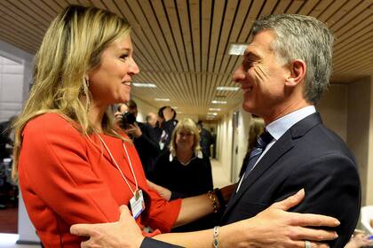 La reina Máxima y el presidente Mauricio Macri ya se encontraron en Davos en 2016