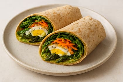 Wrap de lentejas y espárragos proteico