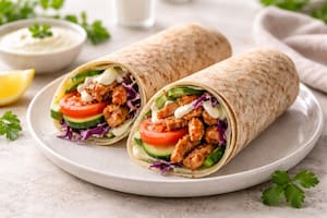 Wrap integral de seitán con alioli vegano