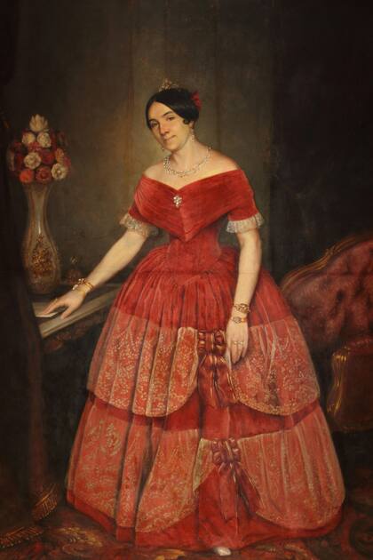 Detalle del Retrato de Manuelita Rosas (1851), de Prilidiano Pueyrredón, uno de los tesoros de la colección del museo