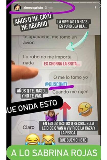Ximena Capristo, enfurecida con Gustavo Conti por supuestas infidelidades