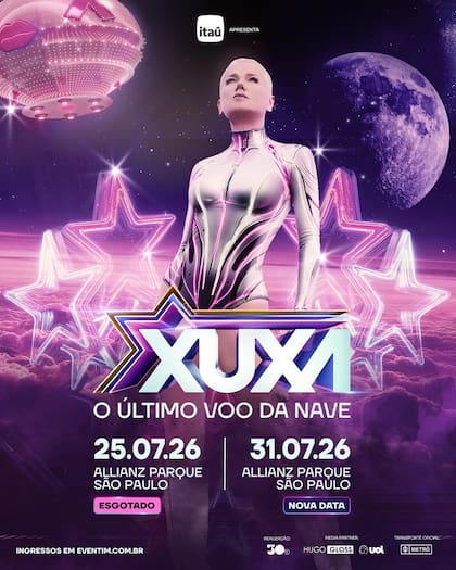 Xuxa confirmó sus primeros dos shows de El último vuelo de la nave en Brasil (Foto: Instagram @xuxameneghel)