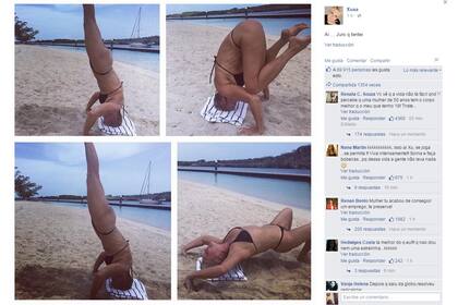 Xuxa y su asana fallida frente al mar