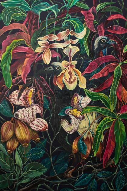 Detalle de una obra de Alicia Nakatsuka (Garuhapé, 1984). Vive en Rosario; participó de Panorama con la galería Subsuelo