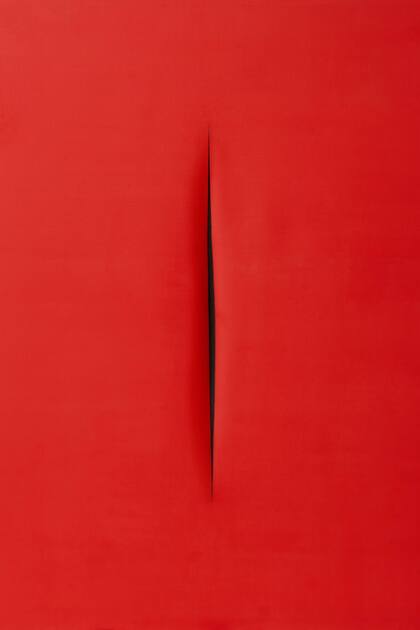 Detalle de Concetto Spaziale, Attesa, de Lucio Fontana, vendida por 8.787.500 millones de dólares