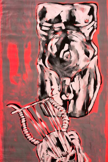 Torso y Lira (1984, detalle), obra de Luis Frangella vendida por Cosmocosa a Alec Oxenford en la edición especial online de arteBA