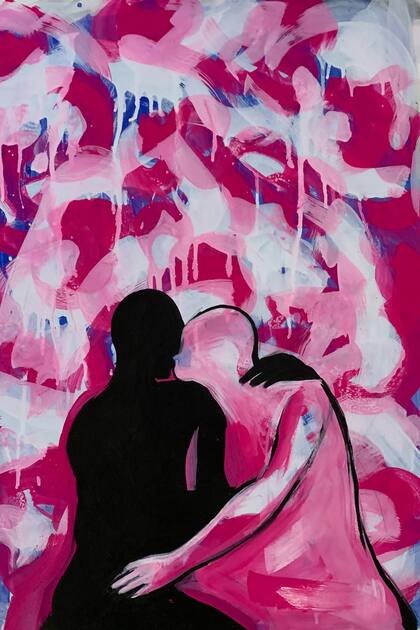 El beso (detalle, 1988), obra destcada en el mail enviado por Art Basel a sus invitados VIP y en el video promocional de la feria