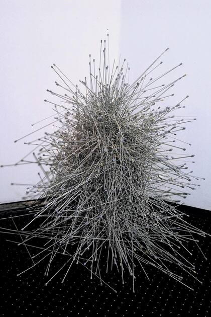Material Descartable (Agujas), 2000, una de las tres obras de Ana Gallardo exhibidas en la bienal