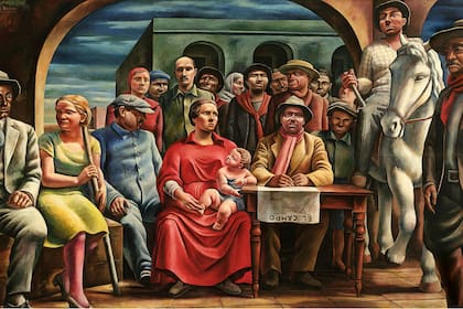 Chacareros, de Antonio Berni (detalle), una de las obras más destacadas de la colección del Museo Sívori