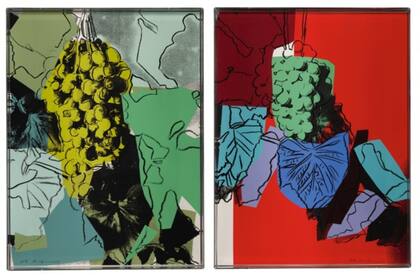 Detalle de Uvas (conjunto de seis), obra de Andy Warhol por la que se pagaron $375.000 dólares