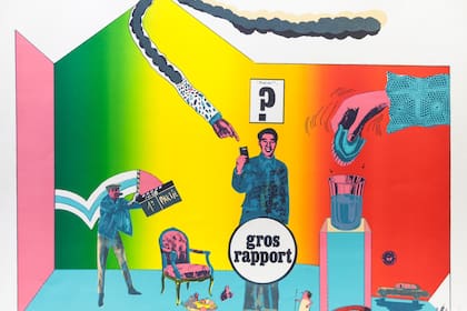 Detalle de Gros rapport, porfolio Sans démagogie XVII, obra de la colección del Museo Nacional del Grabado