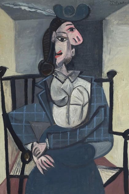 Mujer en un sillón (1941, detalle), retrato de Dora Maar que se subastará el martes