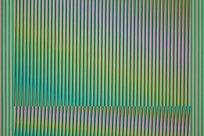 Inducción cromática a doble frecuencia, de la serie Orinoco 3 (detalle) de Carlos Cruz-Diez en Polígrafa Obra Gràfica