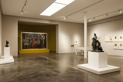 Chacareros, de Antonio Berni, en una de las salas del Museo Sívori