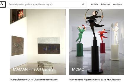 Dos de las galerías argentinas que integran la sección dedicada a Meridiano en Artsy