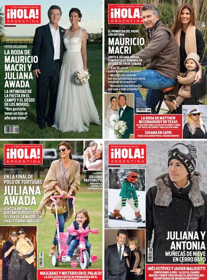 Revista ¡Hola! publicó en varias de sus tapas la intimidad del primer mandatario y de su familia.