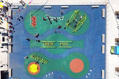 Vista del área de la plaza de juegos