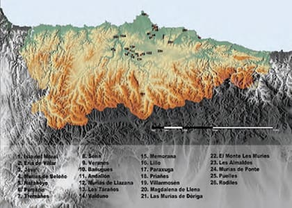 Yacimientos incluidos en el catálogo de villas romanas de Asturias, según reveló Diego Piay Augusto