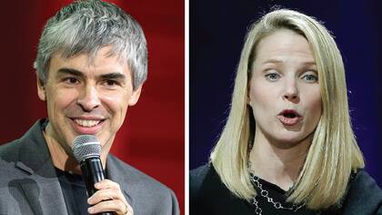 Yahoo ha tenido una sucesión de presidentes ejecutivos a lo largo de dos décadas —la última, Marissa Mayer (izq.)—, en tanto que Google ha mantenido una cúpula estable que hoy lidera Larry Page, uno de los cofundadores