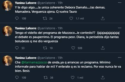 Yanina criticó durante a Mazzocco por opinar sobre ella. Fuente: Twitter