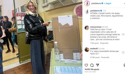 Yanina Latorre compartió el momento en el que votó