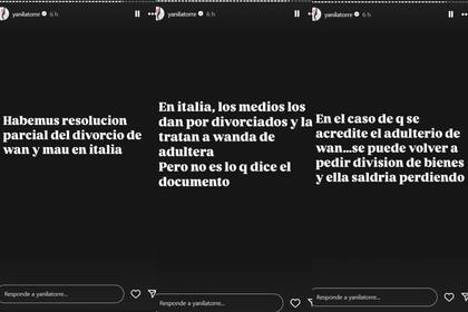 Yanina Latorre confirmó la resolución parcial del divorcio entre Mauro Icardi y Wanda Nara (Foto: captura Instagram/@Yanilatorre)